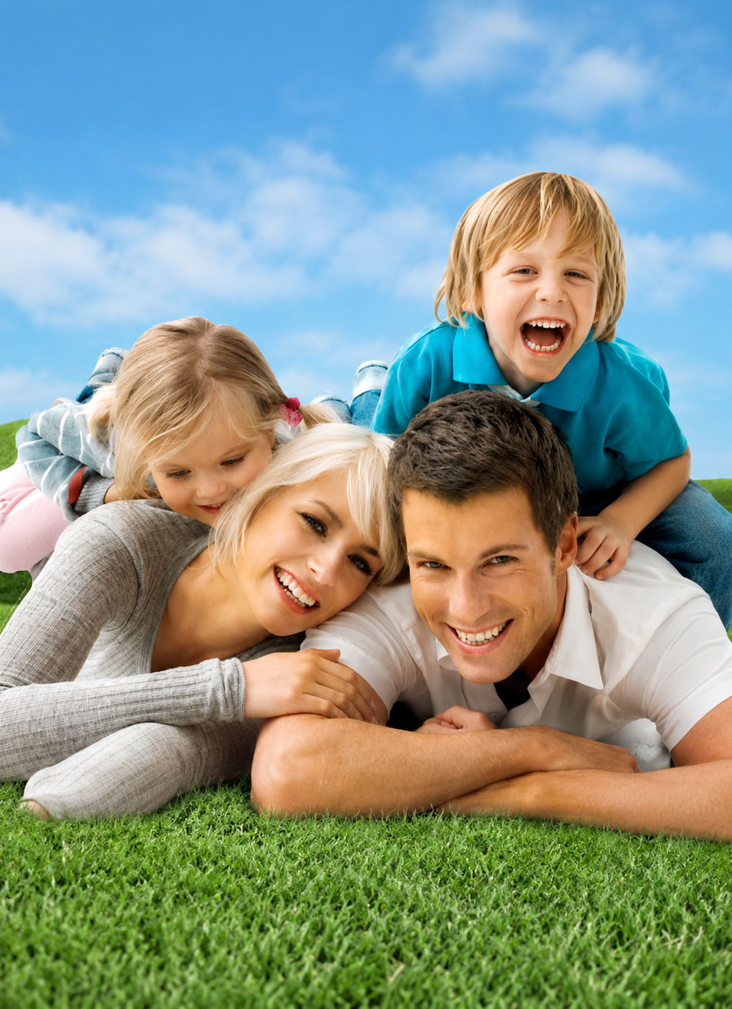 Happy family enjoying time outdoors